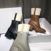 Wholesale Betty PVC rain boots Wool snow boot Genuine Leather Women Ankle Embroidered Laureate Platform Martin Chunky Heel Star Trail hottest Winter
