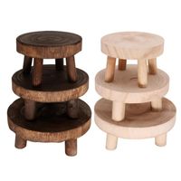 Wholesale Planters Pots Wooden Plant Stand Flower Pot Base Holder Stool Long Bench High Balcony Succulent Round Shelf For Indoor Outdoor