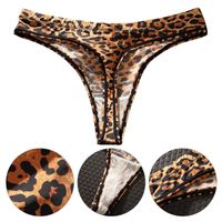 Wholesale Women s Panties Women Underwear Sexy Leopard Print Ice Silk Low waisted One piece Type Traceless Briefs Thong Lady Seamless