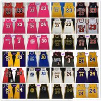 Wholesale Retro Mitchell and Ness Women Dress Basketball Jerseys Stitched Allen Dwyane Iverson Wade Stephen James Curry Jersey Pink Black White Yellow Red Size S XL