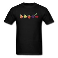 Wholesale Men s T Shirts Funny Cherry Strawberry Peach Grape Booty Line T shirt Fruit Cartoon Tops Short Sleeve Tees Shirts Fool s Day Gift