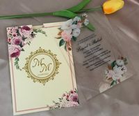 Wholesale Other Event Party Supplies Custom Acrylic Wedding Invitation Invites Ivory Pockets Envelopes Acrylic Invitation Transparent Invitati