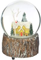 Wholesale Home Garden Arts Crafts Gifts Ivy Glass Snow Polystone Musical Water Globe with Christmas House
