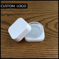 Wholesale 5ml Glass Dab Jar Container E cigarette Empty Bottle Square Childproof Lid Cosmetics Concentrate Wax Containers Support Custom LOGO