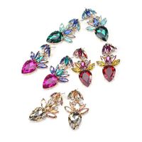 Wholesale Retro Women Resin Glass Beads Earrings Colorful Acrylic Oval Waterdrop Shaped Stud Set Jewelry