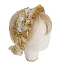 Wholesale Hair Clips Barrettes Ruffle Lace Headbands Lolita Pleated Ribbon Headband Novelty Anime Headwear With Bowknot Maid Cosplay Party Costume