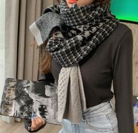 Wholesale Classic Brand Designer Letter Print Scarves Plaid Pattern Pure Cotton Wool Knitted Fabric Scarfs High Quality Women Cashmere Autumn Winter Dual Purpose Shawl Scarf