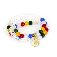 Wholesale Beaded Strands Bracelet For Women Jewelry Luxury Crystal Stone Beads Bracelets Girls English Letters Of Round Pendant Multi Layer