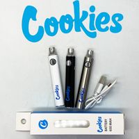 Wholesale Cookies mAh Variable Battery Vape Cartridges Preheating Pen Vaporizer Smooth Hit Stable Quality Rechargeable Batteries With Charging USB Cable Large Stock