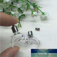 Wholesale Packing Bottles SCREW CAP mm dolphin Glass Vial Pendant name or rice art necklace mini