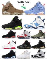 Wholesale 6s UNC TS British Khaki Blue Carmine Bordeaux Basketball Shoes Men Hare Black Infrared Electric Green Gold Hoops DMP Midnight Navy Oreo Maroon Sneakers