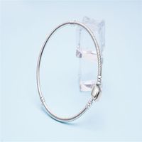 Wholesale 925 Silver MM china snake Bracelets for Pandora charm bead K Rose gold CZ fit women s fine jewelry