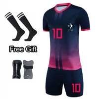 Wholesale Men Soccer Jerseys Kids Football Jerseys Training Sets Girls Futbol Clothes Soccer Kit Uniforms Shin Guards Pads Socks K8826