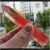Wholesale Arts And Arts Crafts Gifts Home Garden Drop Delivery Smelting Stand Up Point Carved Red Smelted Quartz Gemstone Small Hexagonal Point