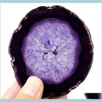 Wholesale Other Packaging Display Pc Natural Agate Slices Dyed Purpleirregular Shape Crystal Geode Stone Slab Cardshome Ornament Jewelry M