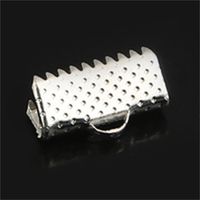Wholesale Cord Connectors Crimp End Beads Buckle Tips Clasp Cord Flat Cover Clasps For Jewelry Making Findings Diy Necklace Bracelet Q2