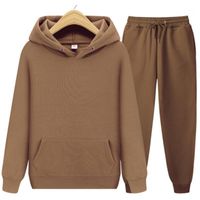 Wholesale Men s Tracksuits Autumn And Winter Solid Color Pullover Hooded Sweater Fashion Trendy Brand Sports Youth Leisure Suit Ladies