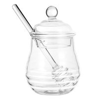Wholesale Spoons ONZON ml Honey Jar With Dipper And Lid Transparent Glass Container Pot For Home Kitchen