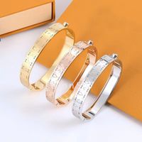 Wholesale luxury bangle fashion jewelry designer men charm bracelet stainless customize trend steel titanium k gold plated christmas gift masquerade bangles