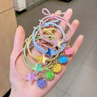 Wholesale Korean version of dream planet wishing star hair ring fresh girl tie rope bracelet dual use couple rubber band accessories