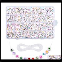Wholesale Other Jewelrykimter Jewelry Findings Components White Acrylic Letter Bead Diy Alphabet Beads Kit For Kids Name Bracelet Necklace Keychain