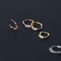 Wholesale Hoop Huggie Sterling Silver Gold Plated CZ Paved Tragus Sleeper Earrings A1736