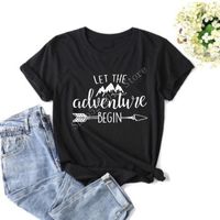Wholesale Women s T Shirt Cotton Top Women O Neck Black White Letter Print Female Clothes Summer Lady Tees Tops IN STOCK Drop