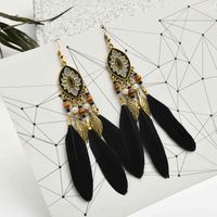 Wholesale Chinese style Products Court Style Feather Tassel Earrings Film and Television Drama Exotic Women s Jewelry