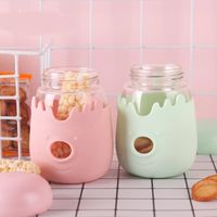 Discount silicone case for bottle Water Bottles Colorful Cute Glass Bottle With Silicone Case And Handle Leakproof Drinking Kettle Travel 320ml
