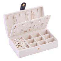 Wholesale White Small Travel Jewel Box With Mirror Mini Portable Leather Jewelry Organizer Display Travel Boxes Jewelry Box Zipper Leather
