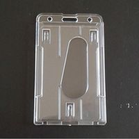 Wholesale Vertical Hard Transparent Plastic Badge Holder Double Card ID Bussiness Office School Stationery x6cm HWA11589