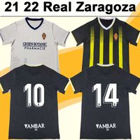 Wholesale 21 Real Zaragoza JAVI ROS GUTI Mens Soccer Jerseys L SUAREZ Home White Away Black Yellow Short Sleeve men t shirts