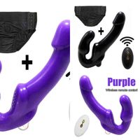 Wholesale NXY Sex Vibrators Realistic Dildo Strapless Strap on Panty for Women Lesbian Double Head G spot Stimulate Clitoris Toy