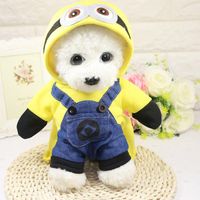 Wholesale Halloween Party Pet Role Play Clothes Cartoon Hoodies For Small Dogs Winter Yellow Jumpsuit Standing Amusing Coat Cat Costumes