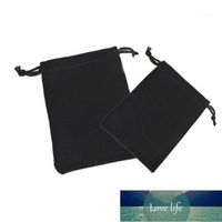 Wholesale Gift Wrap cm Black Pure Color Velvet Bags Woman Vintage Drawstring Bag For Party Jewelry Gift Diy Handmade Pouch Packaging Bag1 Factory price expert design