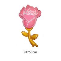 Wholesale 3pcs Red pink rose flower foil balloons sunflower balloon girl birthday Wedding Engagement decoration party supplies baby shower V2