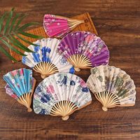 Wholesale Japanese Style Bamboo Folding Fan Vintage Wave shaped Keel Dance Hand Fans Craft Home Decoration Ornaments Gift Y1359