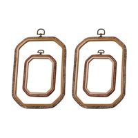 Wholesale Sewing Notions Tools Plastic Rectangle Embroidery Hoops Imitation Wood Grain Cross Stitch Hoop For Art Craft Handy