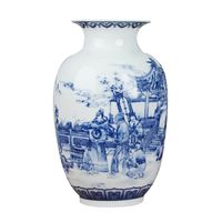 Wholesale Classic Chinese Blue and White Ceramic Vase Antique Tabletop Porcelain Flower For el Dining Room Decoration