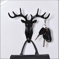 Wholesale Hooks Rails Hat Scarf Key Deer Horns Hanger Rack Wall Decoration Hanging Hook Vintage Head Antlers For Clothes Decor