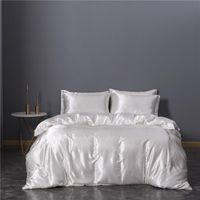 Wholesale Bedding Sets Soft Satin Silk Duvet Covers Bedclothes Bed Linings Luxury Sheet Set Single Double Queen King Size Silky Quilt Cover