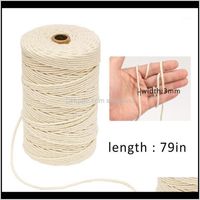 Wholesale Yarn Clothing Fabric Apparel Drop Delivery M X M Rame Cotton For Wall Hanging Dream Catcher Lanyard Ficelles Couleurs Thread Cord Diy