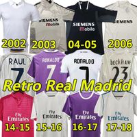 Wholesale Real Madrid Retro Soccer Jerseys RONALDO Beckham ZIDANE RAUL REDONDO GUTI Ramos McManaman Vintage Football Shirts