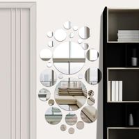 Wholesale Mirrors x Geometric Circle Mirror Wall Sticker Home Background Decoration D Accessories Stereo Removable Round