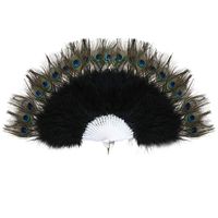 Wholesale Other Home Decor Roaring S Vintage Style Peacock Black Marabou Feather Fan Flapper Accessories x68 cm