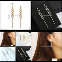 Wholesale Stud Fashion Long Chain Drop For Women Golden Sier Color Punk Dangling Earrings Personallized Statement Jewelry O5Lqk Ubgkw