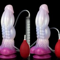 Wholesale Nxy Dildos Yocy Huge Knot Dildo Squirting Function Anal Plug with Suction Cup Silicone Fantasy Animal Ejaculating Penis Orgasm