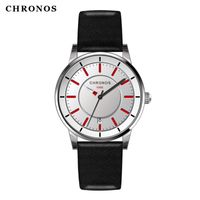 Wholesale Wristwatches CHRONOS Man Quartz Watch Leather Buckle Belt Classic Waterproof And Resistant Round Big Dial Auto Date Wristwatch CH12
