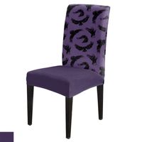 Wholesale Chair Covers Halloween Crow Purple Stretch Cover Spandex Dining Room Kitchen Protector For Wedding Banquet Party