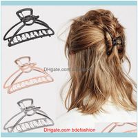 Wholesale Headbands Jewelry Jewelrywomen Girls Geometric Clamps Metal Crab Moon Shape Claw Clip Solid Color Hairpin Large Size Hair Aessories Drop Del